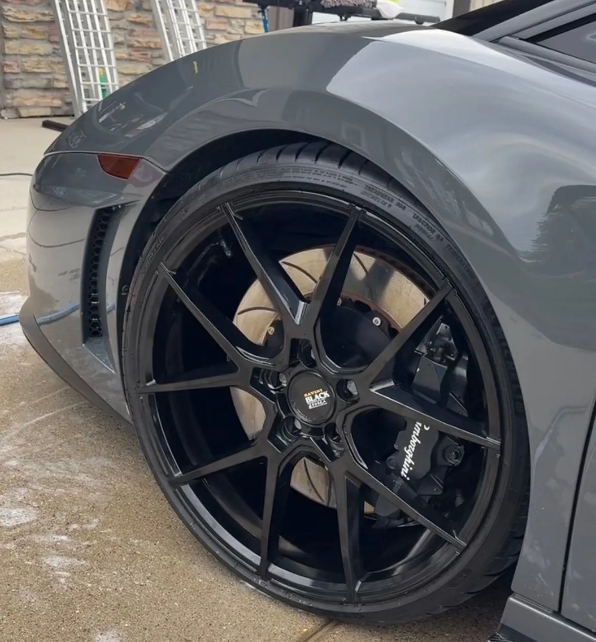 Freshly detailed Lamborghini wheel