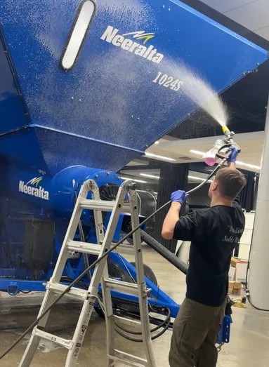 Noble Detailing technician working on-site with professional-grade equipment